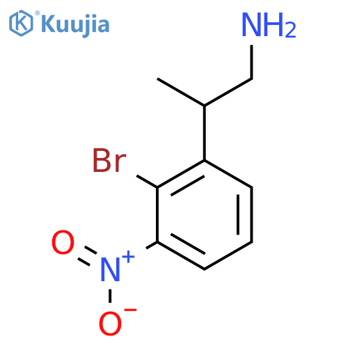 2-(2-bromo-3-nitrophenyl)propan-1-amine structure