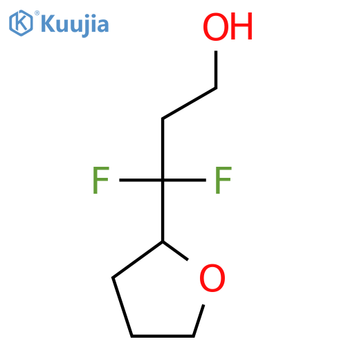 3,3-difluoro-3-(oxolan-2-yl)propan-1-ol structure
