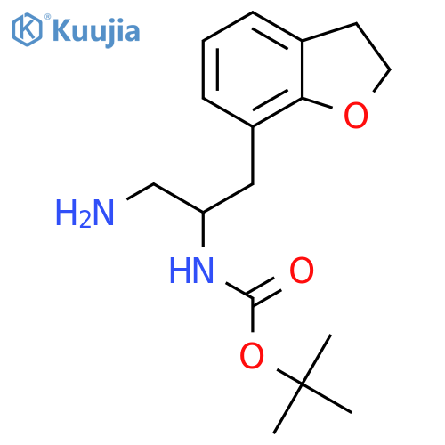 tert-butyl N-1-amino-3-(2,3-dihydro-1-benzofuran-7-yl)propan-2-ylcarbamate structure
