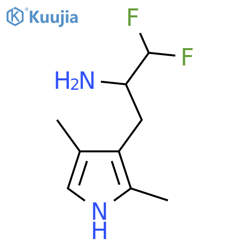 3-(2,4-dimethyl-1H-pyrrol-3-yl)-1,1-difluoropropan-2-amine structure