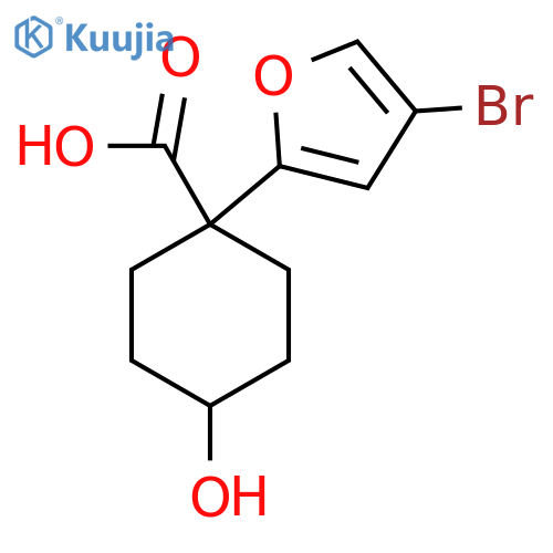 1-(4-bromofuran-2-yl)-4-hydroxycyclohexane-1-carboxylic acid structure