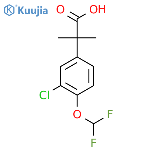 2-3-chloro-4-(difluoromethoxy)phenyl-2-methylpropanoic acid structure