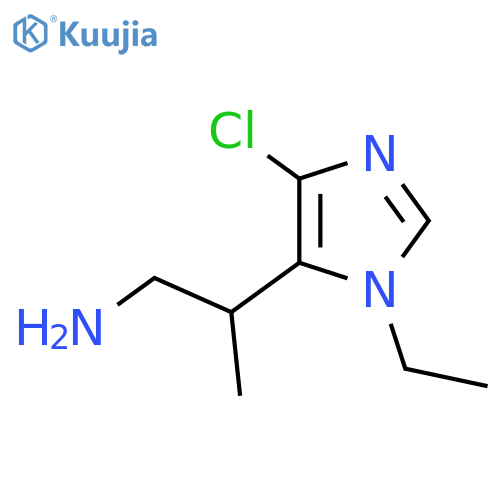 2-(4-chloro-1-ethyl-1H-imidazol-5-yl)propan-1-amine structure