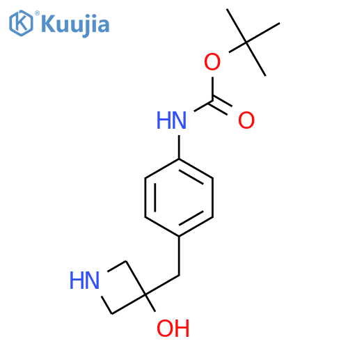tert-butyl N-{4-(3-hydroxyazetidin-3-yl)methylphenyl}carbamate structure