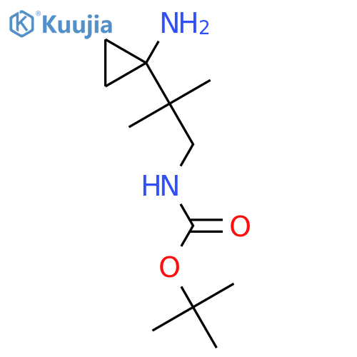 tert-butyl N-2-(1-aminocyclopropyl)-2-methylpropylcarbamate structure