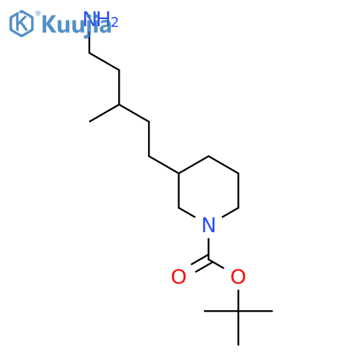 tert-butyl 3-(5-amino-3-methylpentyl)piperidine-1-carboxylate structure