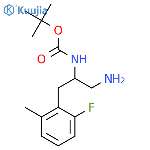 tert-butyl N-1-amino-3-(2-fluoro-6-methylphenyl)propan-2-ylcarbamate structure
