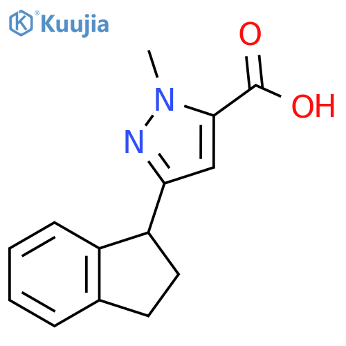 3-(2,3-dihydro-1H-inden-1-yl)-1-methyl-1H-pyrazole-5-carboxylic acid structure