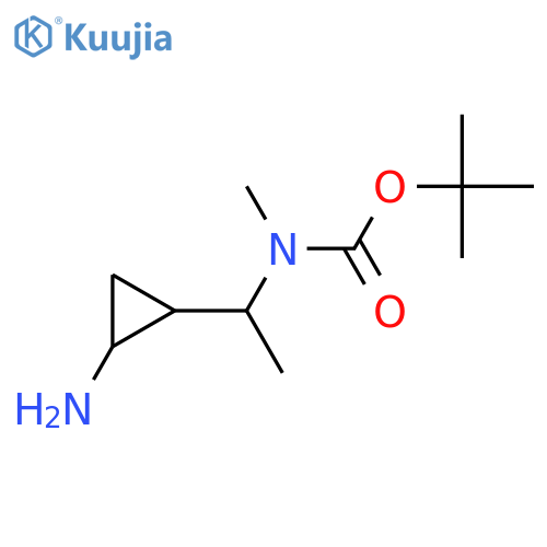 tert-butyl N-1-(2-aminocyclopropyl)ethyl-N-methylcarbamate structure