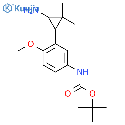 tert-butyl N-3-(3-amino-2,2-dimethylcyclopropyl)-4-methoxyphenylcarbamate structure