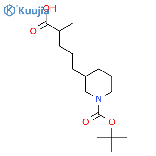 5-{1-(tert-butoxy)carbonylpiperidin-3-yl}-2-methylpentanoic acid structure