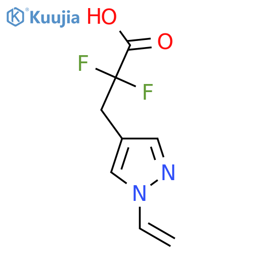 3-(1-ethenyl-1H-pyrazol-4-yl)-2,2-difluoropropanoic acid structure