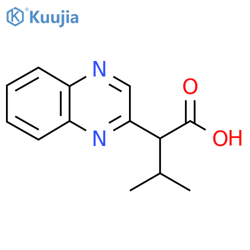 3-methyl-2-(quinoxalin-2-yl)butanoic acid structure
