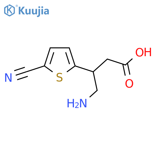 4-amino-3-(5-cyanothiophen-2-yl)butanoic acid structure