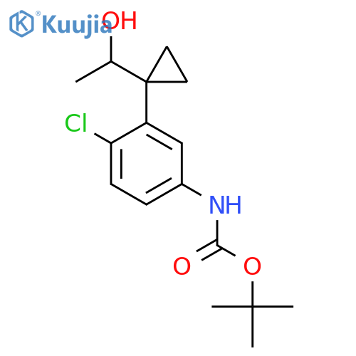 tert-butyl N-{4-chloro-3-1-(1-hydroxyethyl)cyclopropylphenyl}carbamate structure