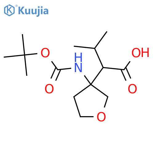 2-(3-{(tert-butoxy)carbonylamino}oxolan-3-yl)-3-methylbutanoic acid structure