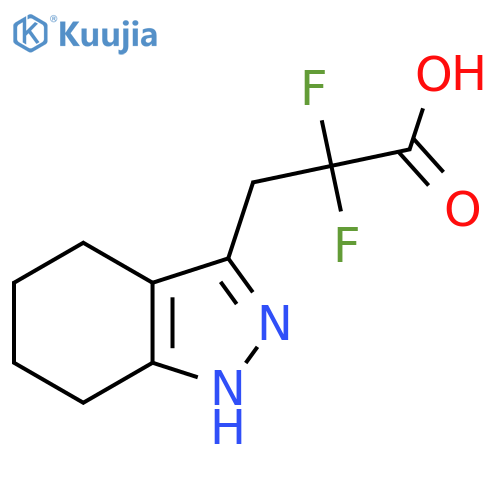 2,2-difluoro-3-(4,5,6,7-tetrahydro-1H-indazol-3-yl)propanoic acid structure