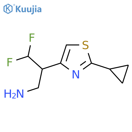 2-(2-cyclopropyl-1,3-thiazol-4-yl)-3,3-difluoropropan-1-amine structure