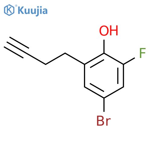 4-bromo-2-(but-3-yn-1-yl)-6-fluorophenol structure