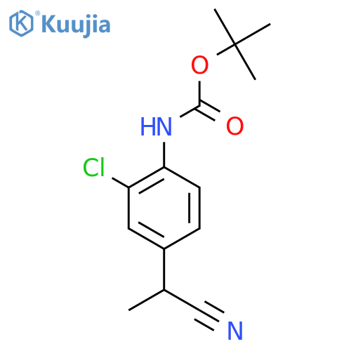 tert-butyl N-2-chloro-4-(1-cyanoethyl)phenylcarbamate structure