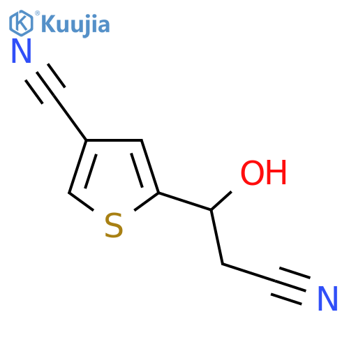 5-(2-cyano-1-hydroxyethyl)thiophene-3-carbonitrile structure