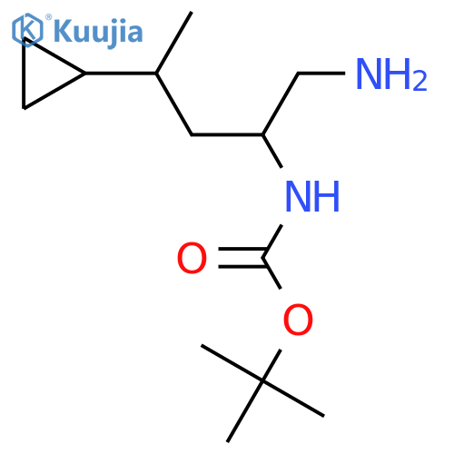 tert-butyl N-(1-amino-4-cyclopropylpentan-2-yl)carbamate structure