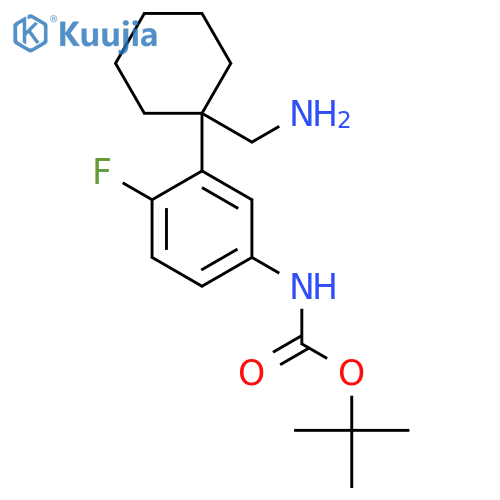 tert-butyl N-{3-1-(aminomethyl)cyclohexyl-4-fluorophenyl}carbamate structure