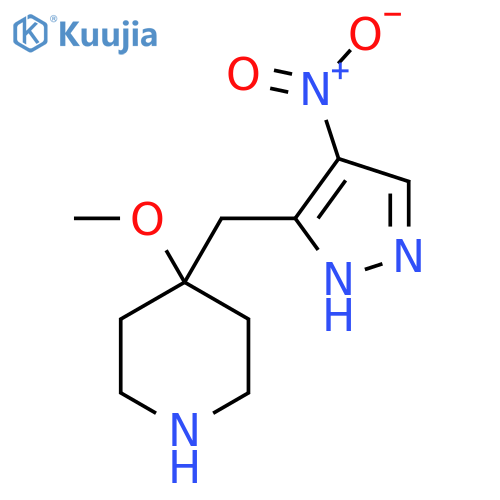 4-methoxy-4-(4-nitro-1H-pyrazol-3-yl)methylpiperidine structure