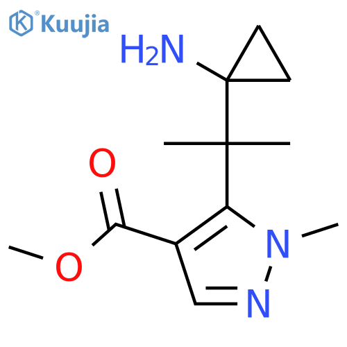 methyl 5-2-(1-aminocyclopropyl)propan-2-yl-1-methyl-1H-pyrazole-4-carboxylate structure