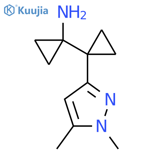 1-1-(1,5-dimethyl-1H-pyrazol-3-yl)cyclopropylcyclopropan-1-amine structure