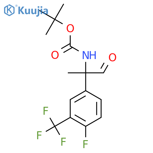 tert-butyl N-{2-4-fluoro-3-(trifluoromethyl)phenyl-1-oxopropan-2-yl}carbamate structure