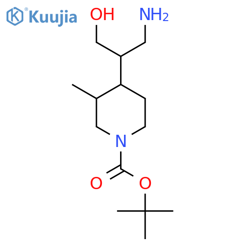 tert-butyl 4-(1-amino-3-hydroxypropan-2-yl)-3-methylpiperidine-1-carboxylate structure