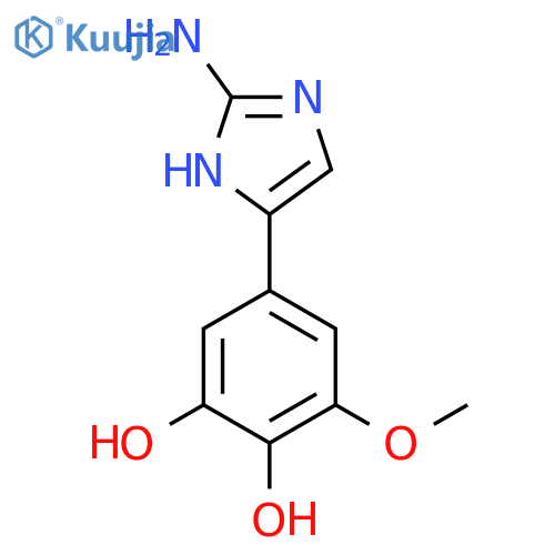 5-(2-amino-1H-imidazol-5-yl)-3-methoxybenzene-1,2-diol structure