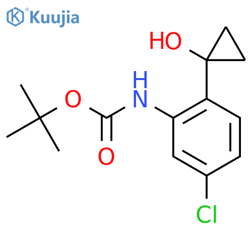 tert-butyl N-5-chloro-2-(1-hydroxycyclopropyl)phenylcarbamate structure