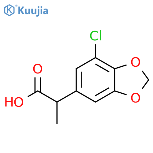 2-(7-chloro-1,3-dioxaindan-5-yl)propanoic acid structure