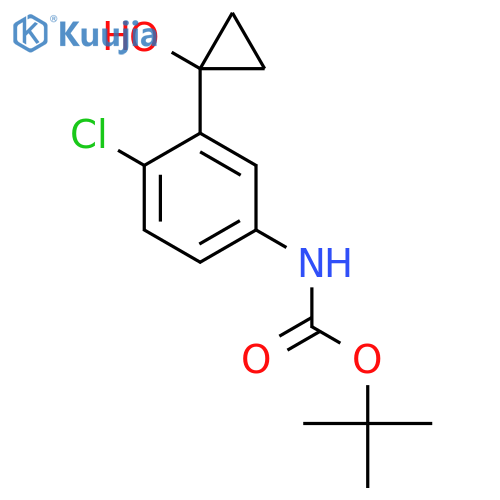 tert-butyl N-[4-chloro-3-(1-hydroxycyclopropyl)phenyl]carbamate structure