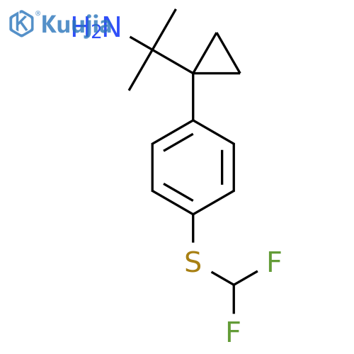 2-(1-{4-(difluoromethyl)sulfanylphenyl}cyclopropyl)propan-2-amine structure