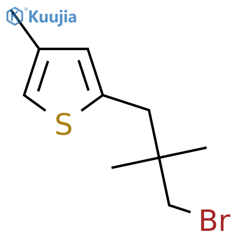 2-(3-bromo-2,2-dimethylpropyl)-4-methylthiophene structure
