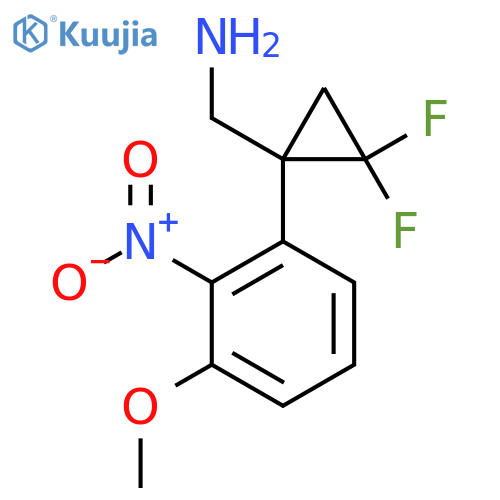 2,2-difluoro-1-(3-methoxy-2-nitrophenyl)cyclopropylmethanamine structure