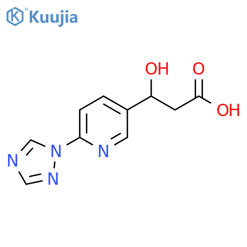 3-hydroxy-3-6-(1H-1,2,4-triazol-1-yl)pyridin-3-ylpropanoic acid structure