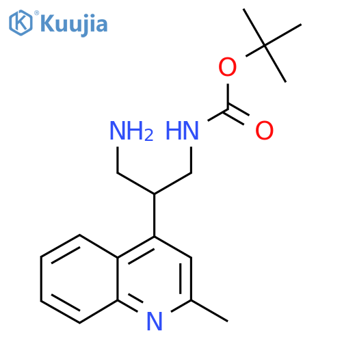 tert-butyl N-3-amino-2-(2-methylquinolin-4-yl)propylcarbamate structure