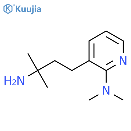 3-(3-amino-3-methylbutyl)-N,N-dimethylpyridin-2-amine structure