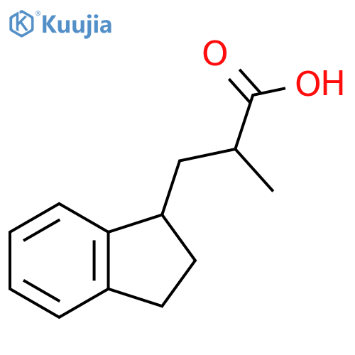 3-(2,3-dihydro-1H-inden-1-yl)-2-methylpropanoic acid structure