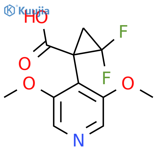 1-(3,5-dimethoxypyridin-4-yl)-2,2-difluorocyclopropane-1-carboxylic acid structure