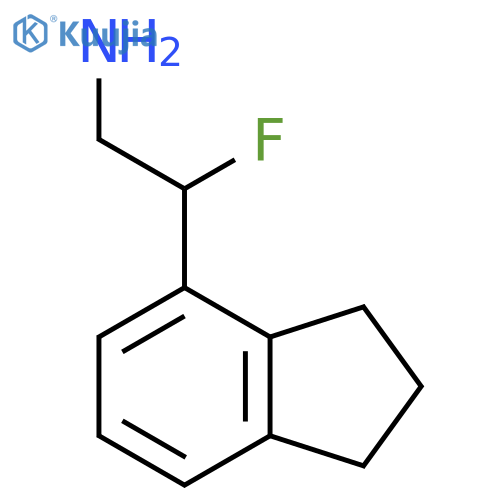 2-(2,3-dihydro-1H-inden-4-yl)-2-fluoroethan-1-amine structure