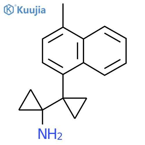 1-1-(4-methylnaphthalen-1-yl)cyclopropylcyclopropan-1-amine structure