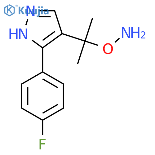 O-{2-3-(4-fluorophenyl)-1H-pyrazol-4-ylpropan-2-yl}hydroxylamine structure