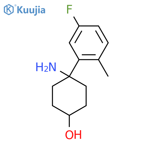 4-amino-4-(5-fluoro-2-methylphenyl)cyclohexan-1-ol structure