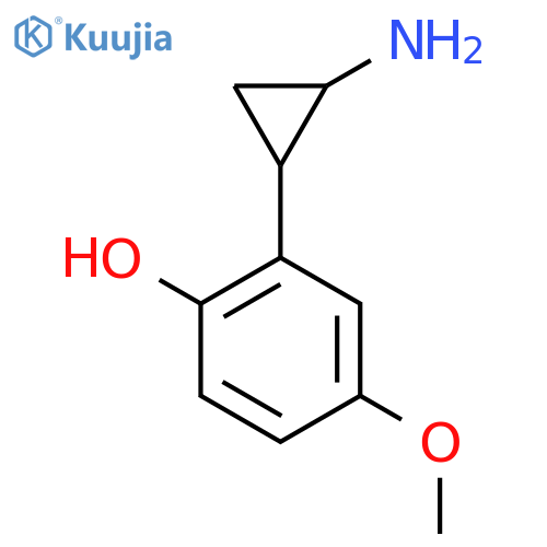 2-(2-aminocyclopropyl)-4-methoxyphenol structure