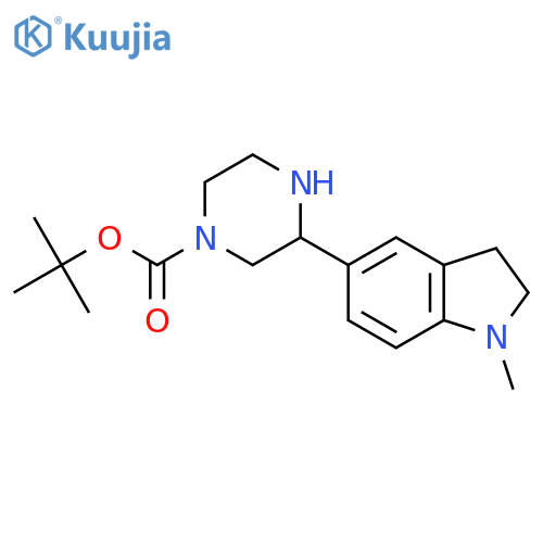 tert-butyl 3-(1-methyl-2,3-dihydro-1H-indol-5-yl)piperazine-1-carboxylate structure